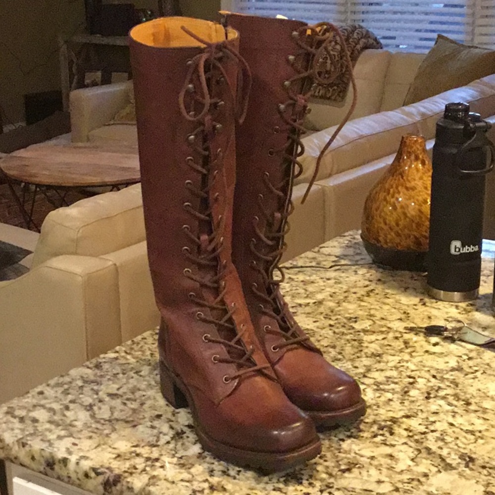 Frye lace up boots
